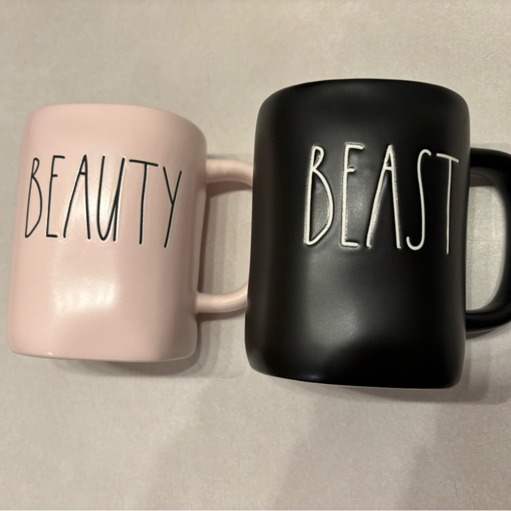 Rae Dunn “Beauty and Beast” mug set